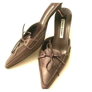 Manolo Blahnik leather mules